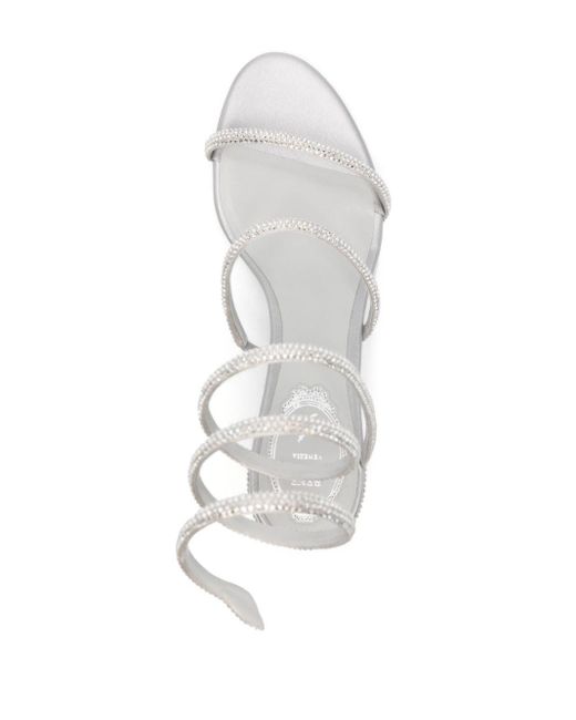 Rene Caovilla White Cleo Wisteria 60mm Sandals