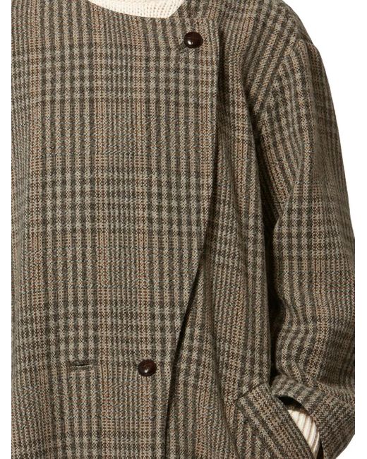 Isabel Marant Natural Renee Checked Button Coat
