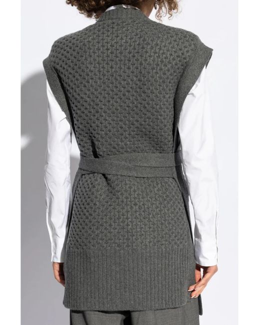 Fabiana Filippi Gray Tied Waist Knit Vest