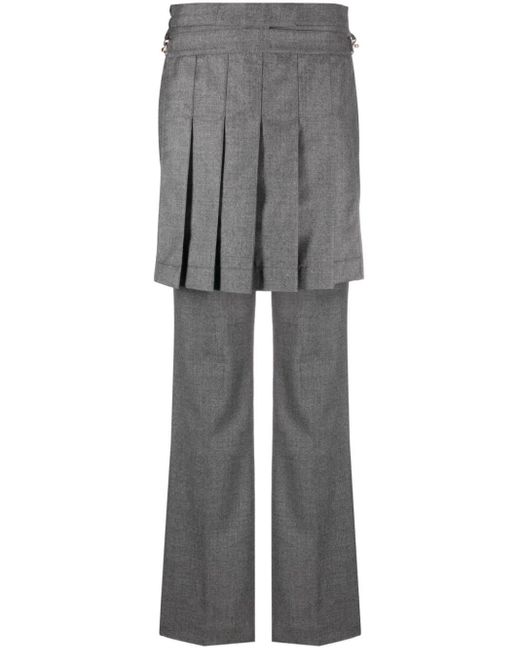 Fendi Gray Tailored Skirt Trousers