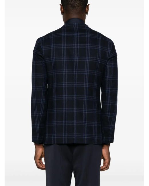 Eleventy Blue Checkered Blazer for men