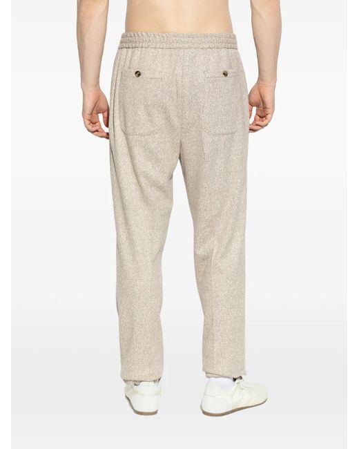 Etro Natural Patterned Drawstring Trousers for men