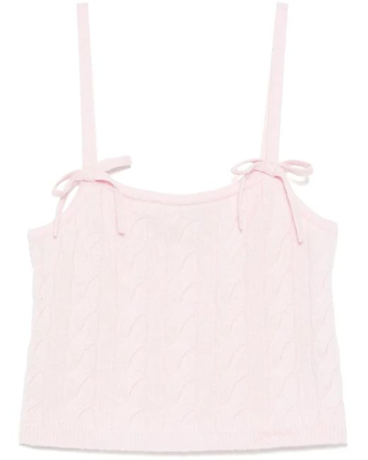 Ganni Pink Bow Detailing Vest