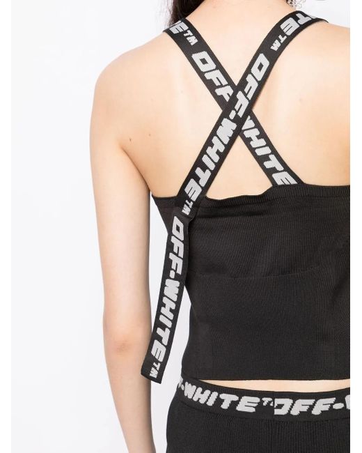 Off-White c/o Virgil Abloh Top Met Logoband in het Black