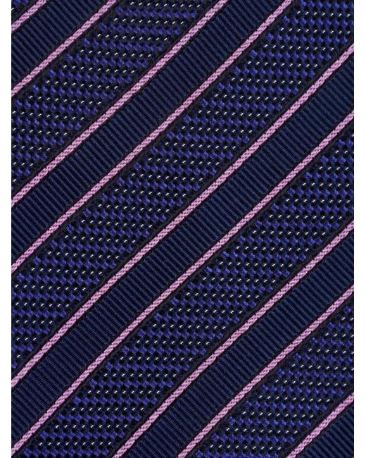 Brioni Blue Diagonal-Stripe Tie for men