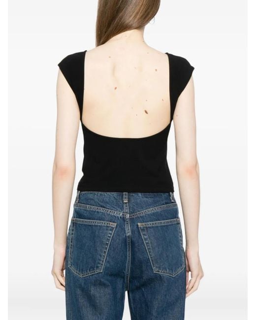 Reformation Black Darra Knit Top