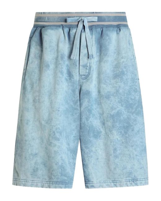 Dolce & Gabbana Blue Drawstring Shorts for men