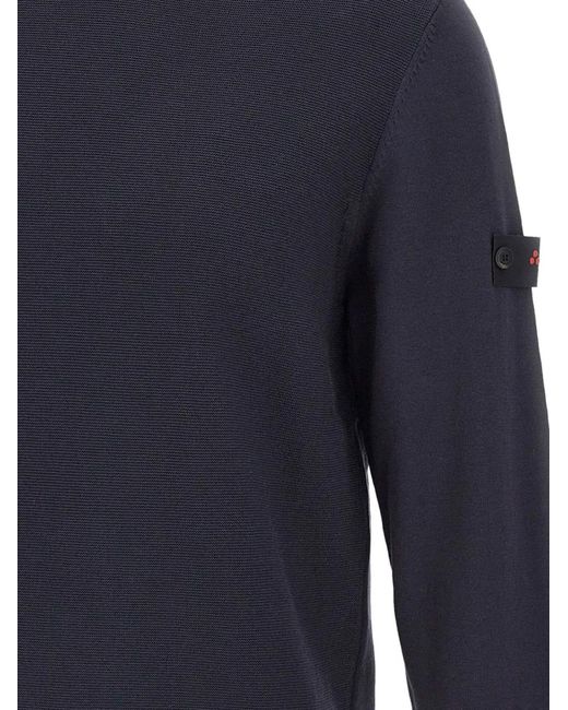 Peuterey Blue Logo-Patch Crew-Neck Sweatshirt for men