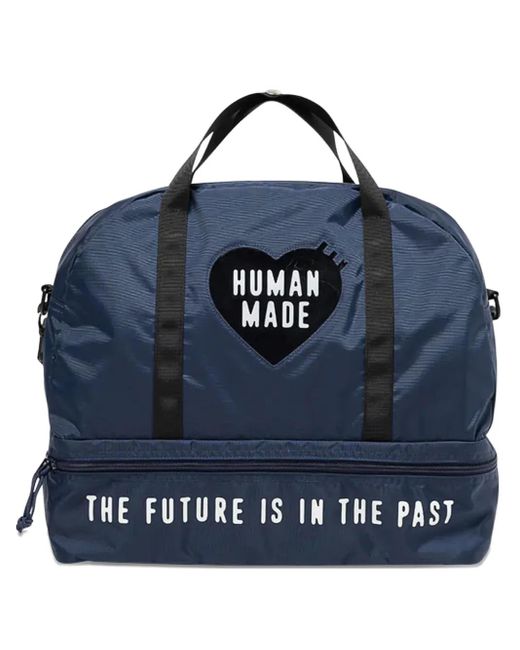 HUMAN MADE ボストンバッグ ネイビー Human Made Logo-Print Duffle Bag in Blue for Men | Lyst