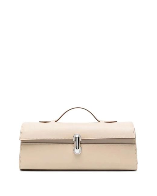 SAVETTE Symmetry Leren Clutch in het Natural