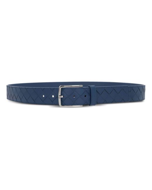 Bottega Veneta Blue Intrecciato Leather Belt for men
