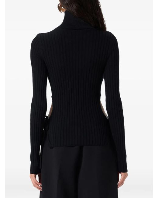 Top A Collo Alto Con Cut-Out di Blumarine in Black
