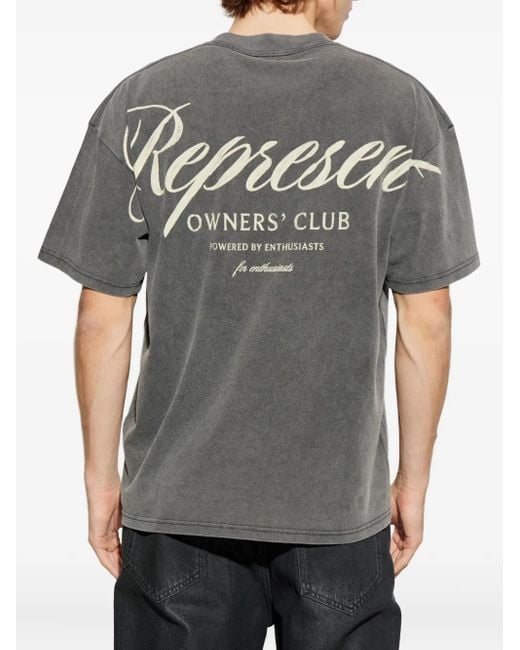 Represent Gray Logo-Print Short-Sleeve T-Shirt for men