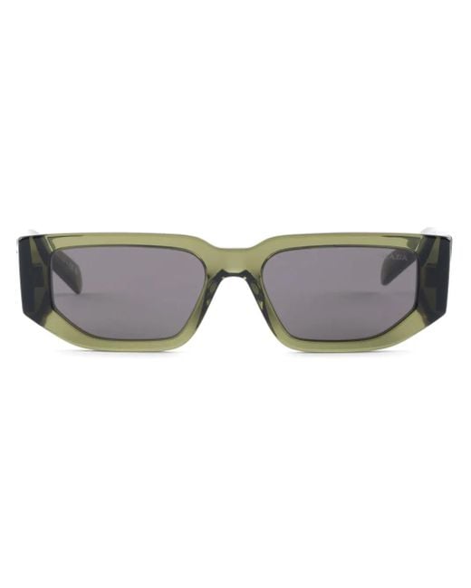 Prada Gray Rectangle-Frame Sunglasses for men