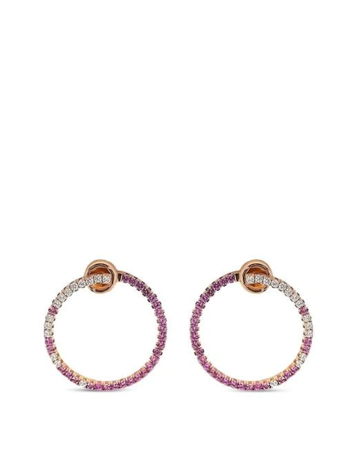 ’ROBERTO DEMEGLIO Natural Boucles D'Oreilles Créoles Ornées De Diamants Et De Saphirs