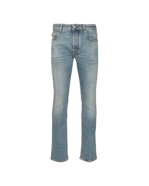 Jacob Cohen Blue Logo-Patch Jeans for men