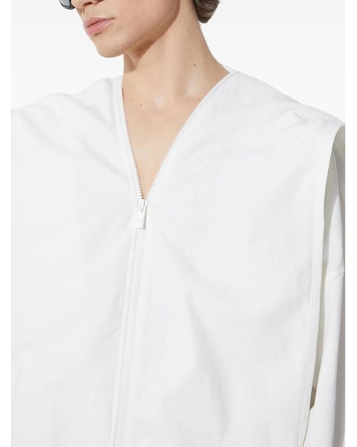 A.A.Spectrum光谱 White Zip-Front Wide-Collar Jacket for men