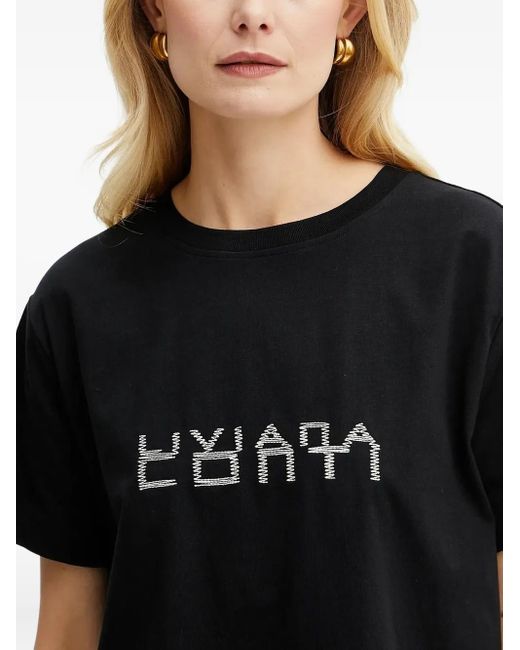 T-Shirt Con Logo Ricamato di Liviana Conti in Black