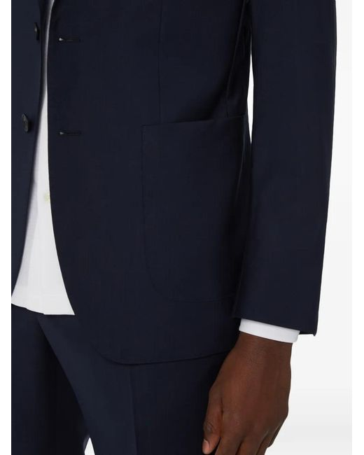 Boggi Blue Plain Wool Blazer for men