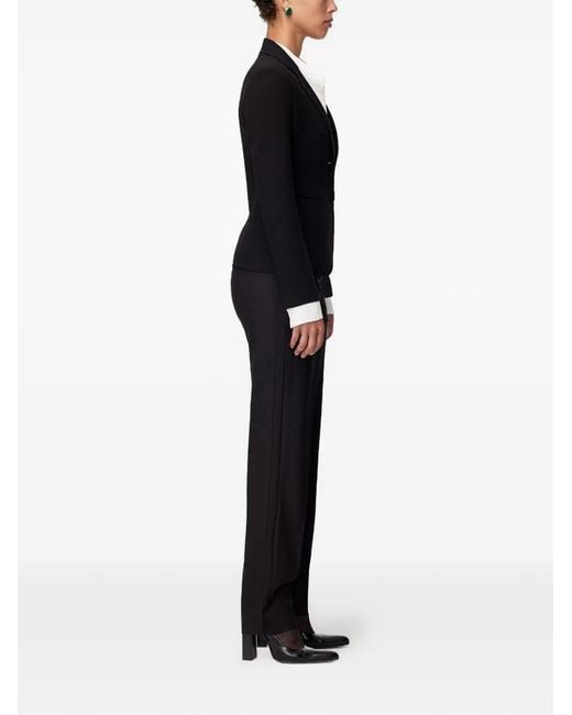 Another Tomorrow Black Doppio Cropped Blazer