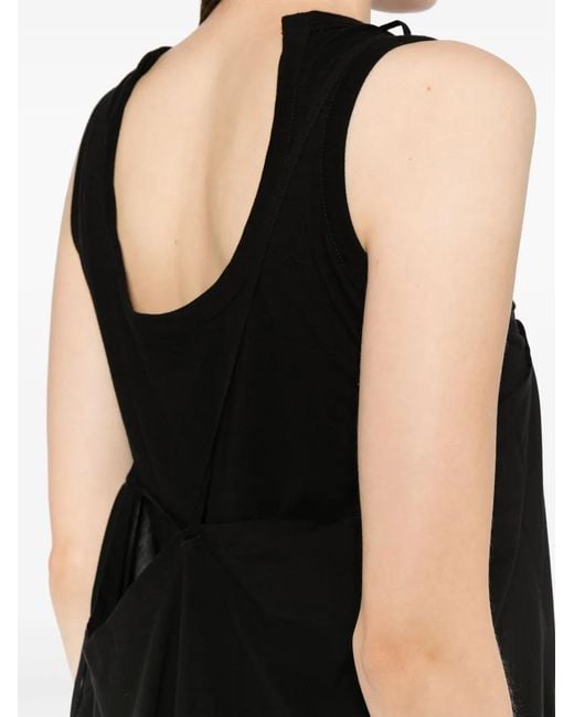 Yohji Yamamoto Black Scoop-Back Cotton Top