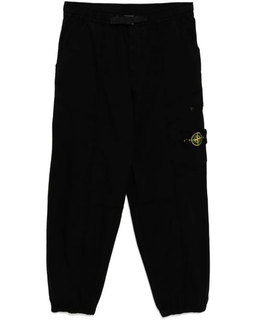 メンズ Stone Island テーパード カーゴパンツ Black