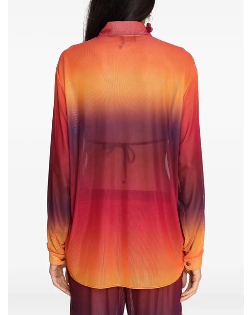 Amir Slama Pink X Tati Barbieri Gradient Mesh Shirt