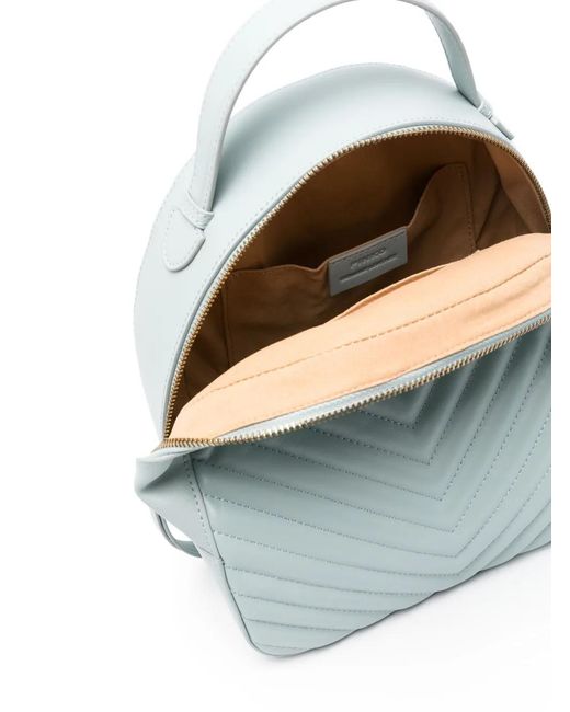 Pinko Blue Love Quilted Leather Backpack