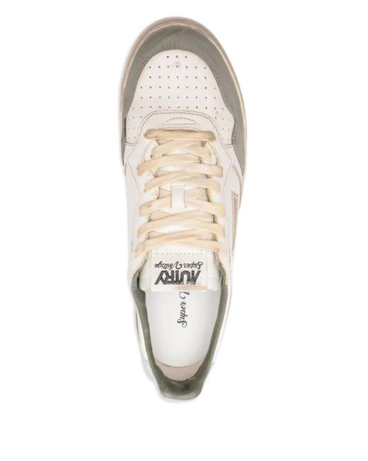 Autry White Leather Panelled Sneakers for men