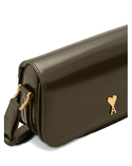 AMI Green Cow Leather Shoulder Paris Paris Bag