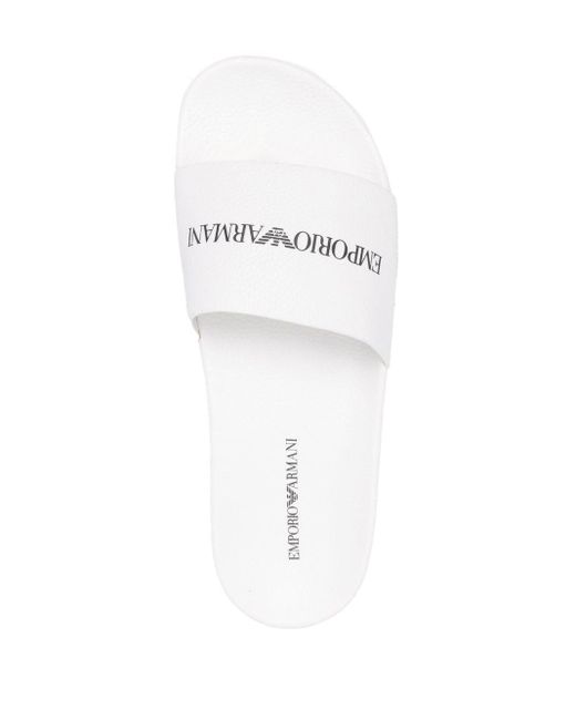 Emporio Armani Leather Sandals White for Men - Save 57% | Lyst