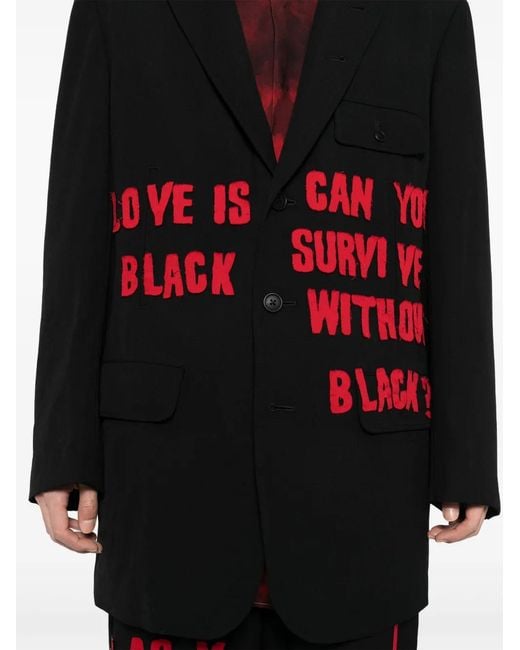 Yohji Yamamoto Black Patchwork Blazer for men
