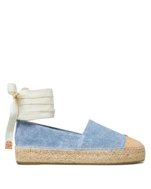 Tory Burch Blue Leather Espadrilles