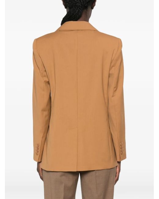 Max Mara Brown Single-Breasted Notched-Lapels Blazer