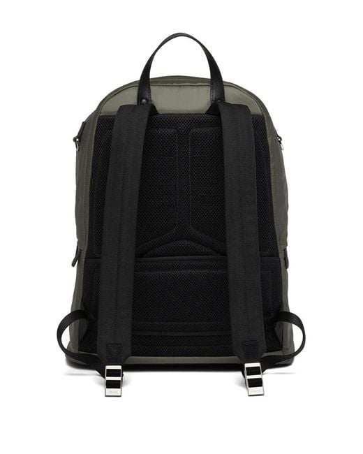 Prada Green Re-Nylon Triangle Logo Backpack for men
