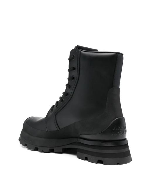 McQueen Black Flat Shoes for men