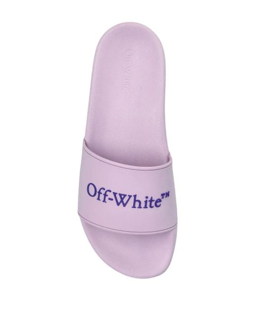 Off-White c/o Virgil Abloh Purple Logo Flip Flops