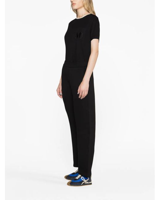 Max Mara Black 'Max Mara Tapered Cotton-Jersey Trousers