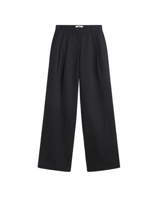 Ecoalf Blue Miel Pleated Wide-Leg Trousers