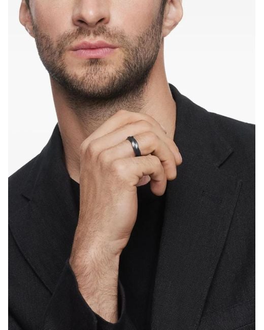 David Yurman Black Dy Helios Band Ring (6Mm) for men