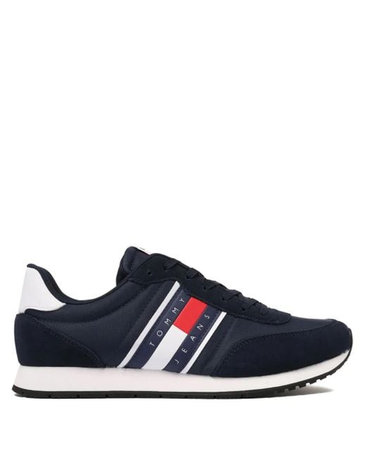 メンズ Tommy Hilfiger ロゴ スニーカー Blue