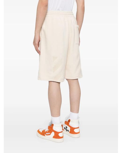 Off-White c/o Virgil Abloh Natural Diag-Stripe Cotton Track Shorts for men
