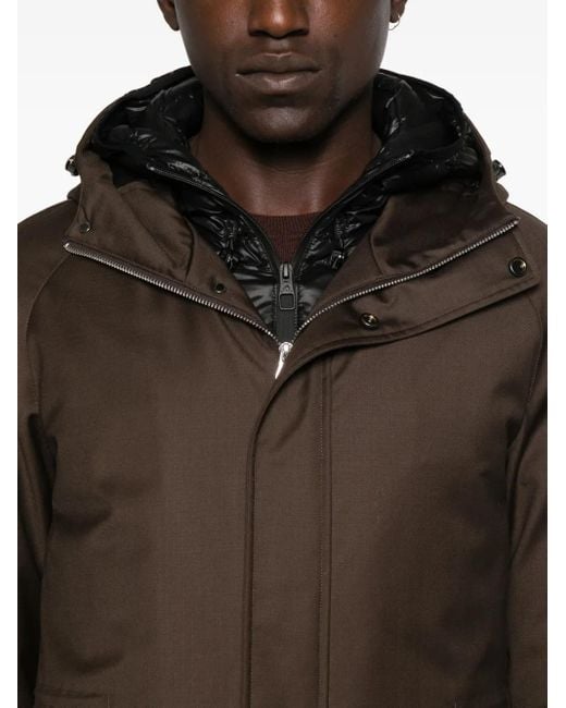 Piumino Con Cappuccio di Montecore in Brown da Uomo