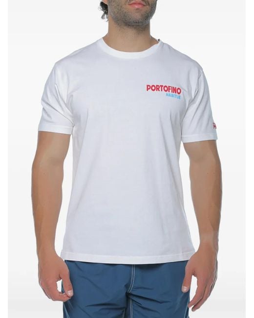 Mc2 Saint Barth White Graphic-Print Portland T-Shirt for men