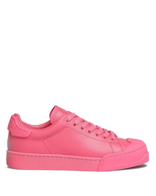 Marni Dada Bumper Leren Sneakers in het Pink