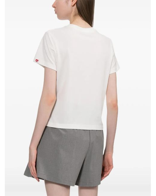 AAPE BY A BATHING AP White Logo-Print Crew Neck T-Shirt
