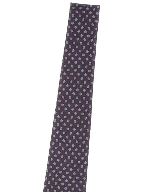 Kiton Purple Patterned Silk Tie for men