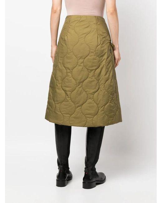 Woolrich Green Quilted Wrap Skirt