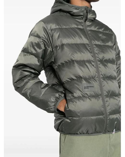 Aape By A Bathing Ape Gray Logo Down Jacket for men