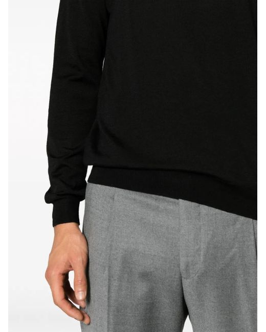 Malo Black Mock-Neck Sweater for men